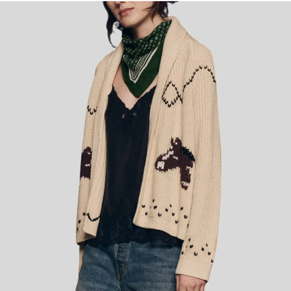 The Great. The Horse Lodge Cardigan in Cream • NWT - Picture 2 of 10